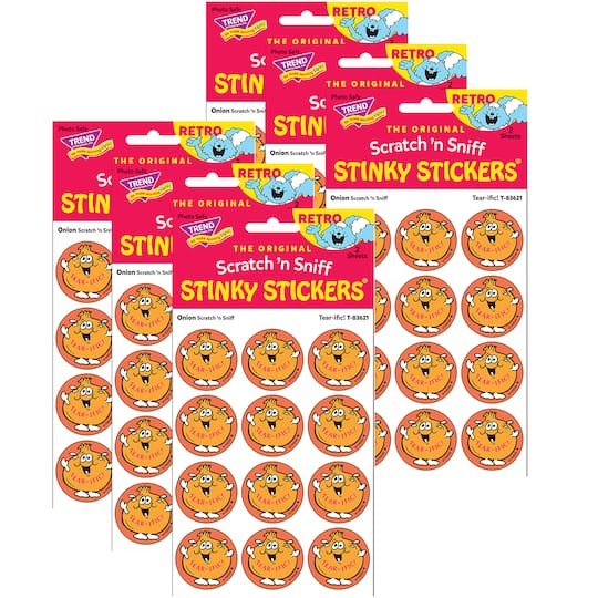 TREND Enterprises&#xAE; Tear-ific! Onion Scented Stickers, 6 Packs of 24